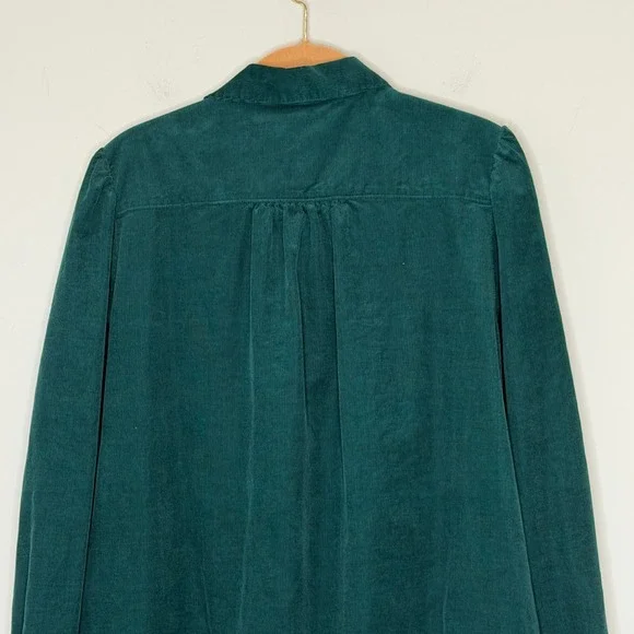 Vineyard Vines Green Corduroy Long Sleeve Shirt Dress Womens Large - Picture 12 of 12